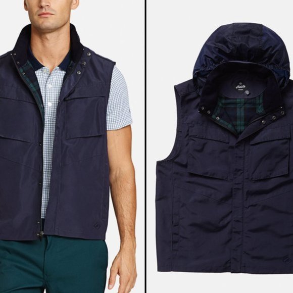 MENS Bonobos Hooded Wescoe Vest Jacket Navy S - Picture 1 of 16